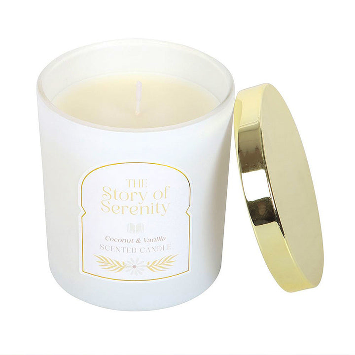 The Story of Serenity | Coconut &amp; Vanilla Scented Candle | 27hr Burn | Gift Idea