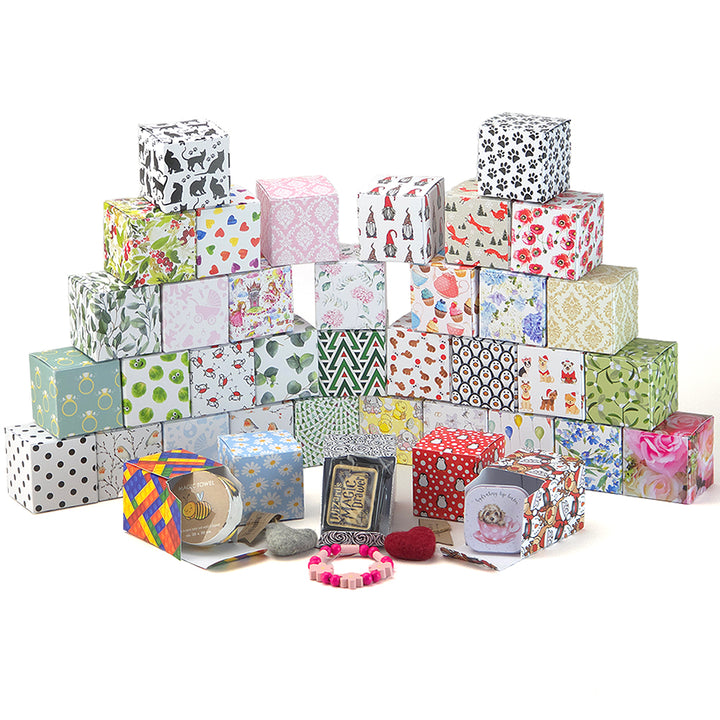 Pink Wedding Hydrangea | Little Gift Box | 5cm Cube | 6 Boxes