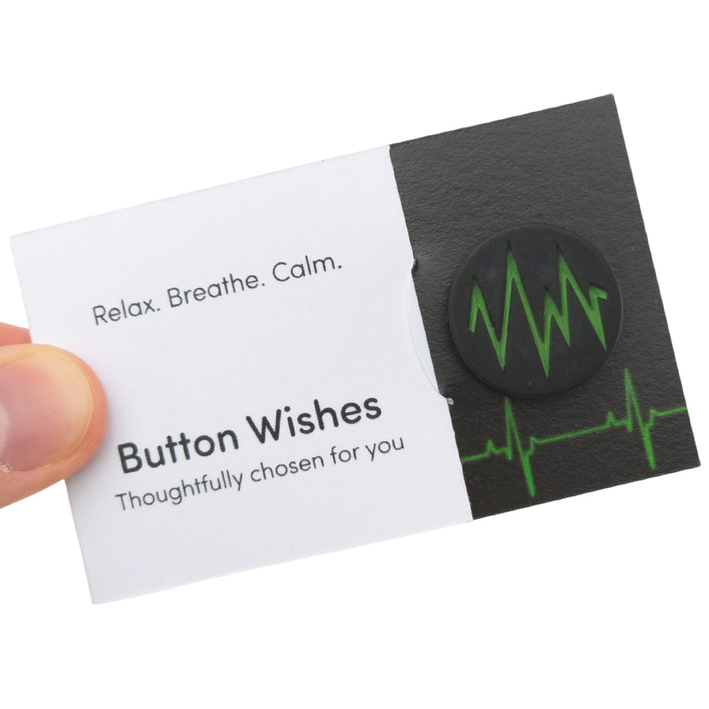 Relax. Breathe. Calm. | Button Wishes Sew On Token | Little Gift | Cracker Filler