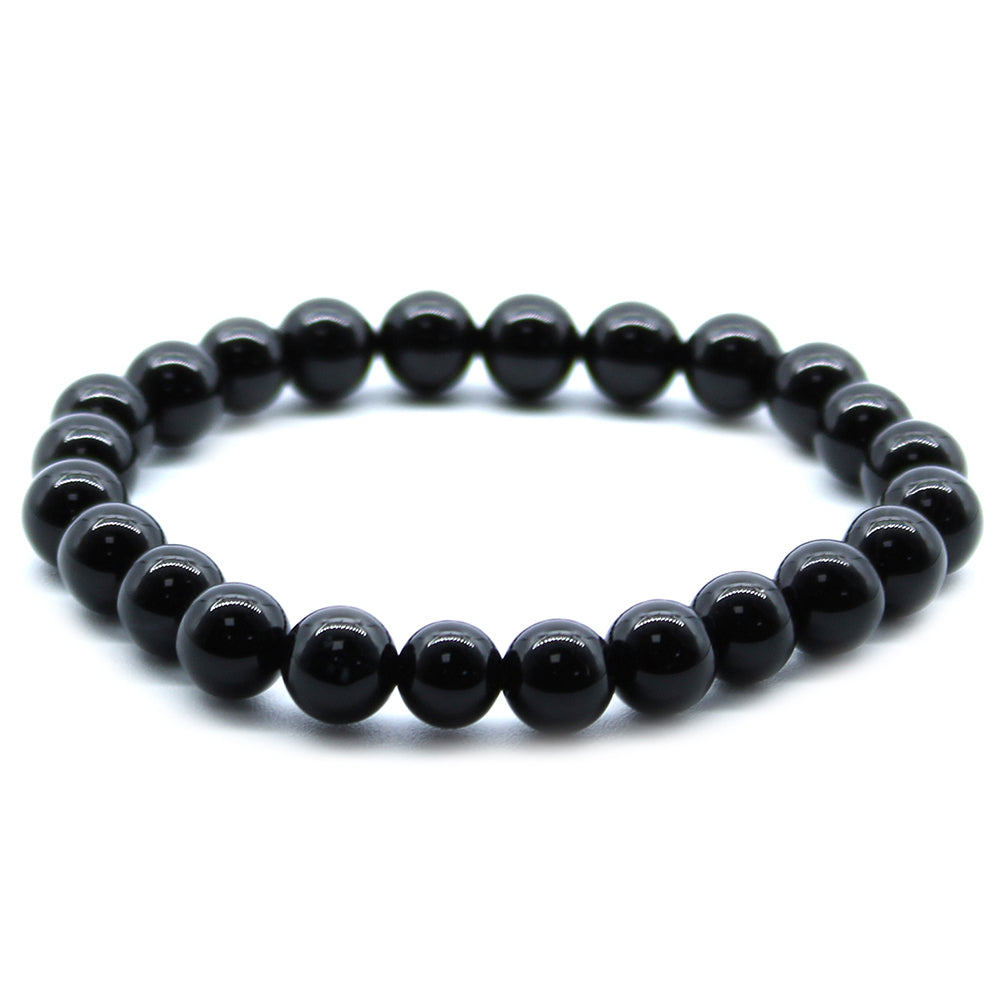 Black Agate for Strength | Smooth Crystal Bracelet | Little Gift | Cracker Filler