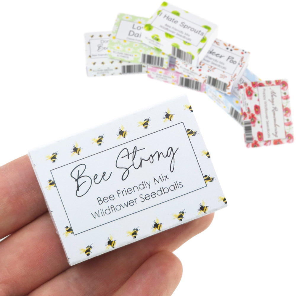 Bee Strong | Seedball Matchbox | Bee Mix | Cracker Filler | Little Gift