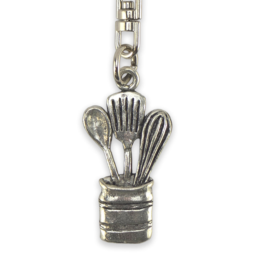 Cooks Utensils | English Pewter 3D Keyring | Little Gift | Cracker Filler