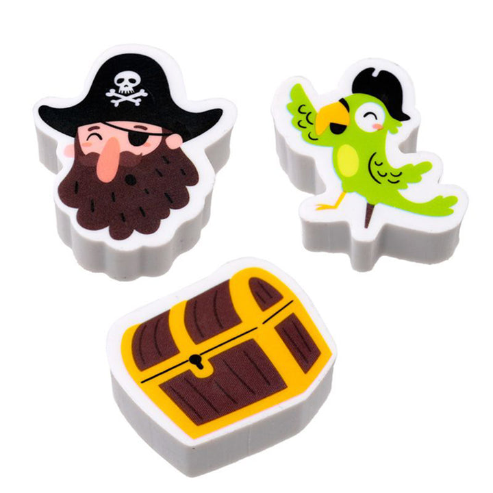 Pirates | 3 Piece Eraser Set | Little Gift | Cracker Filler
