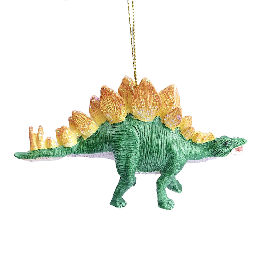 Stegosaurus Glittered Resin Christmas Ornament | Dinosaur Tree Decoration