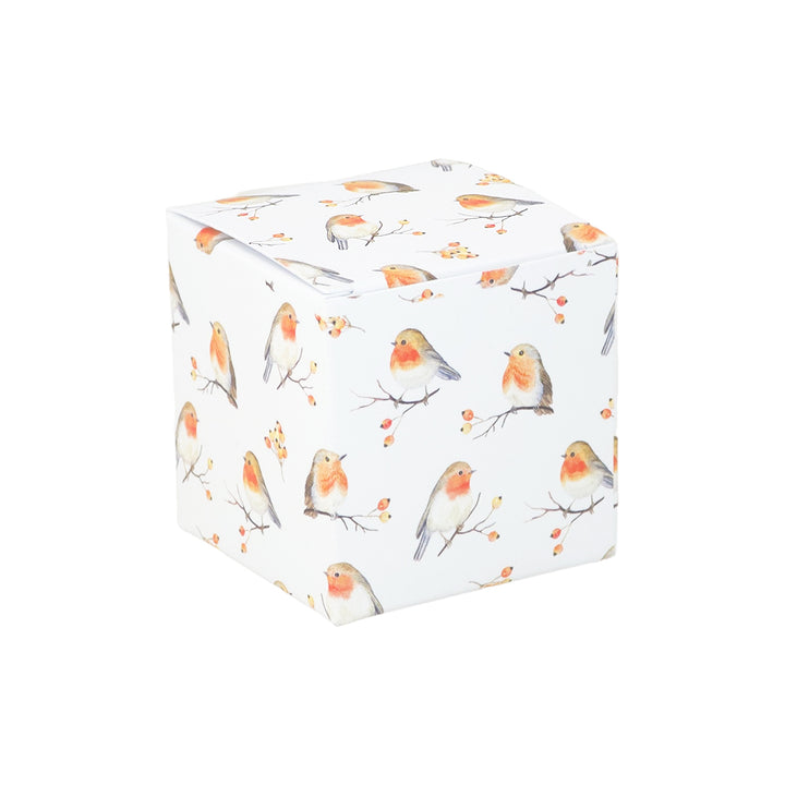 Watercolour Robins | Little Gift Box | 5cm Cube | 6 Boxes