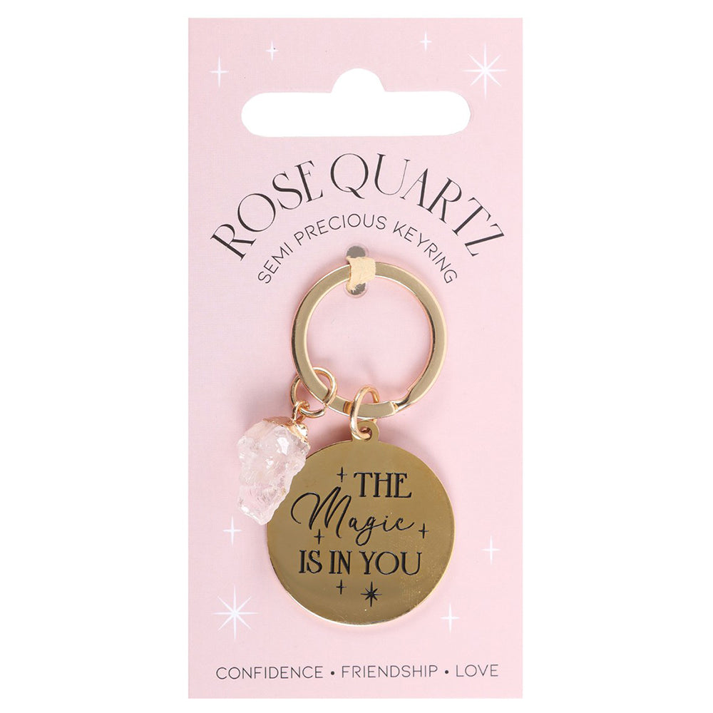 The Magic is in You | Rose Quartz Crystal Keyring | Little Gift | Cracker Filler