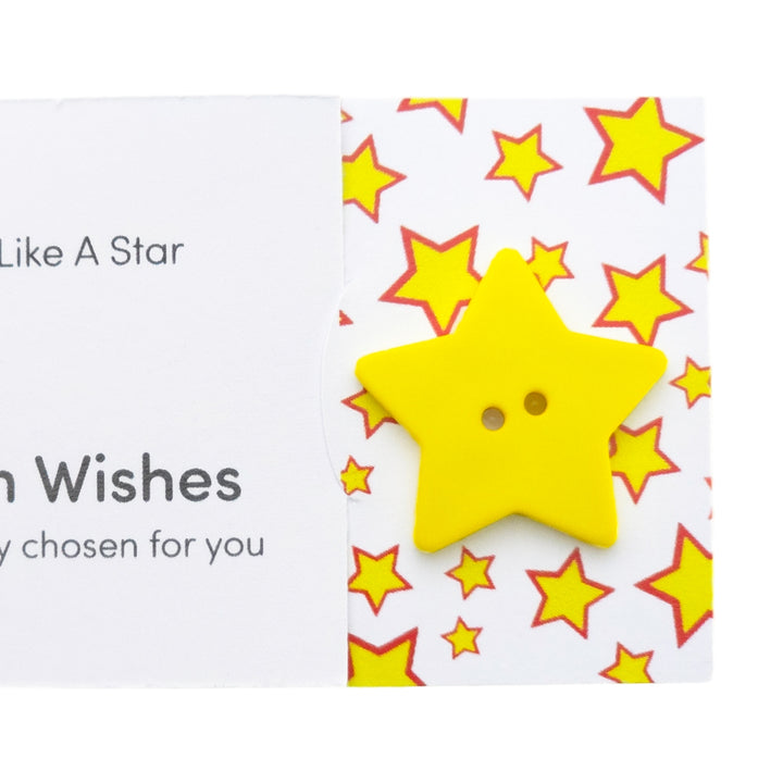 Shine Like a Star | Button Wishes Sew On Token | Little Gift | Cracker Filler