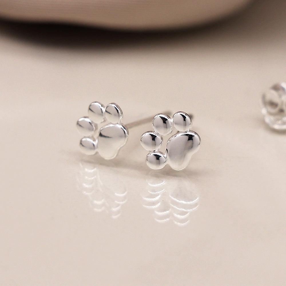 Dainty Sterling Silver Paw Print Earrings | Mini Gift | Cracker Filler