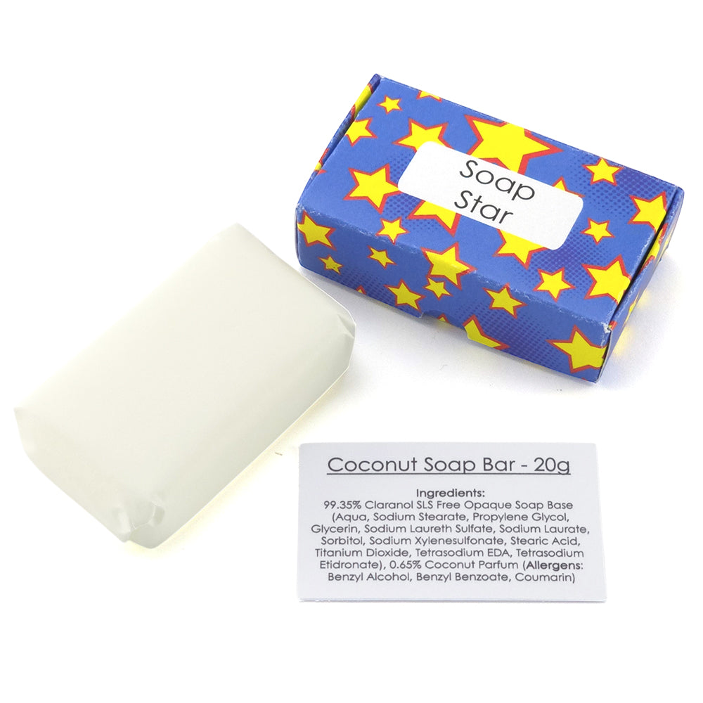 Soap Star | Coconut | 20g Travel Soap Bar | Little Gift | Cracker Filler