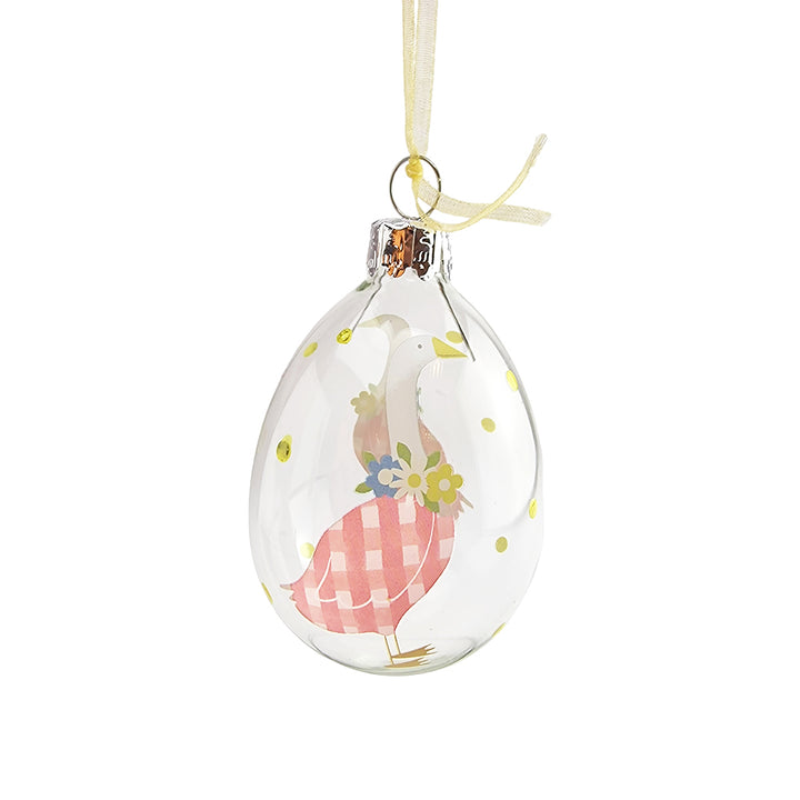 Single 7.5cm Pink Mother Goose Easter Tree Decoration | Glass | Gisela Graham
