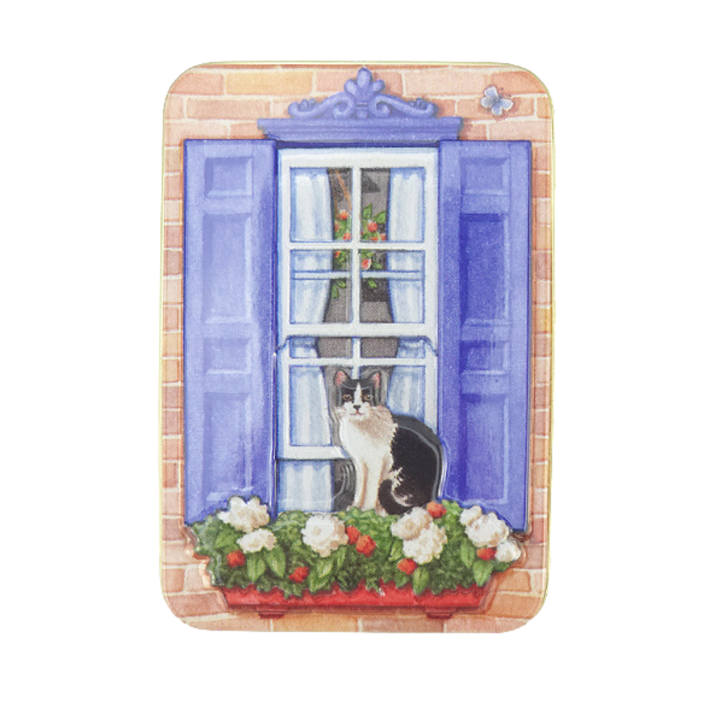 Window Box Cats | Cute Fillable Tin | Little Gift | 11 x 7.5cm