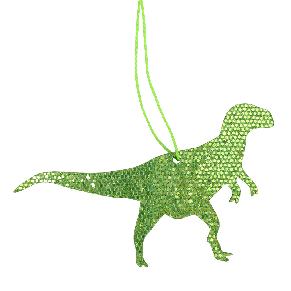 Green Holographic T-Rex Ornament | Dinosaur Christmas Tree Decoration