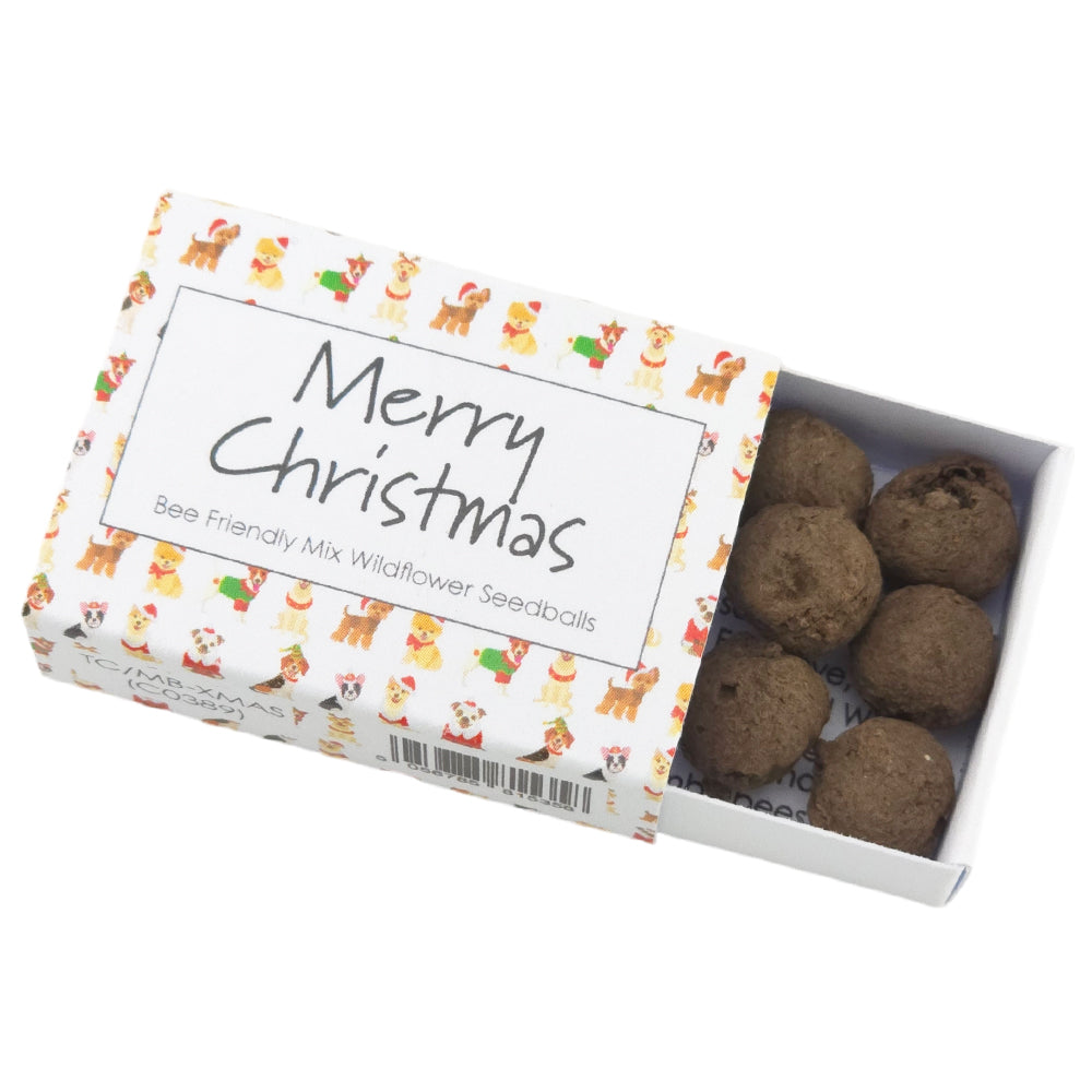 Christmas Dogs | Merry Christmas | Bee Mix 6 Seedballs | Cracker Filler Gift