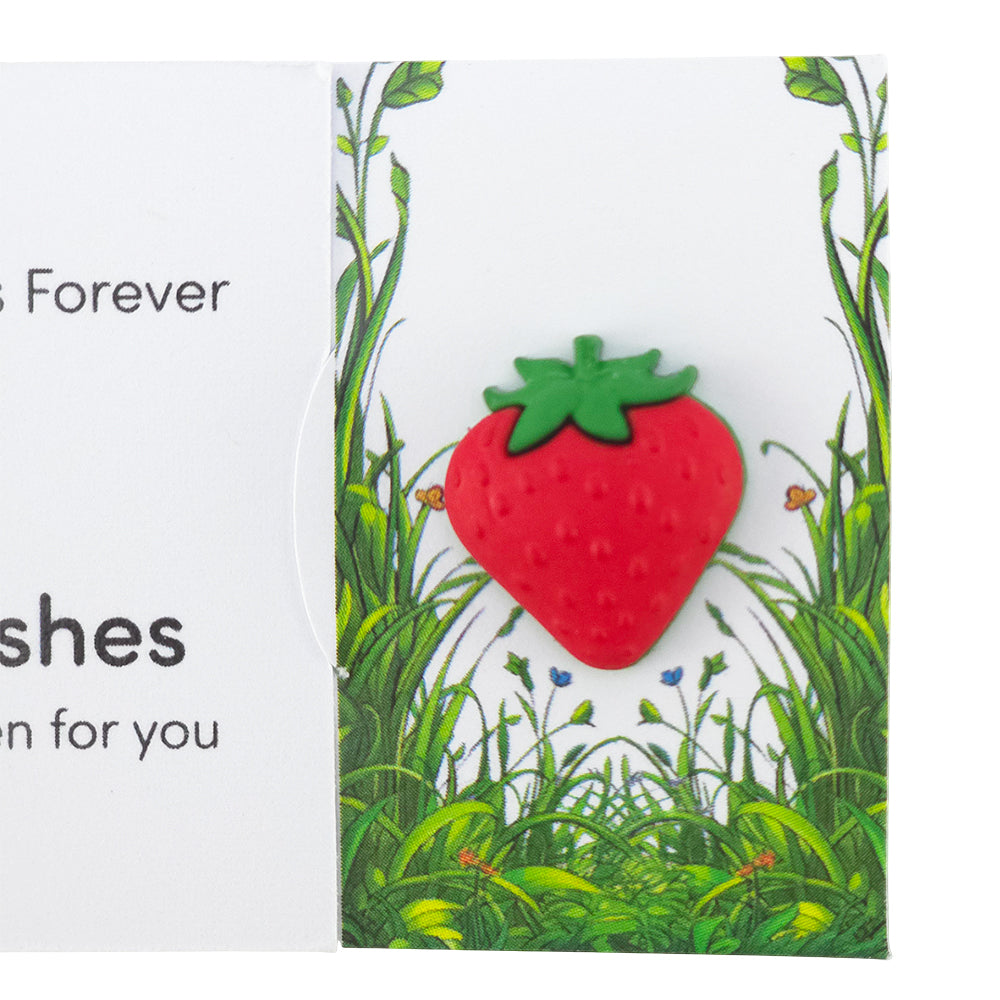 Strawberry Fields Forever | Button Wishes Sew On Token | Cracker Filler