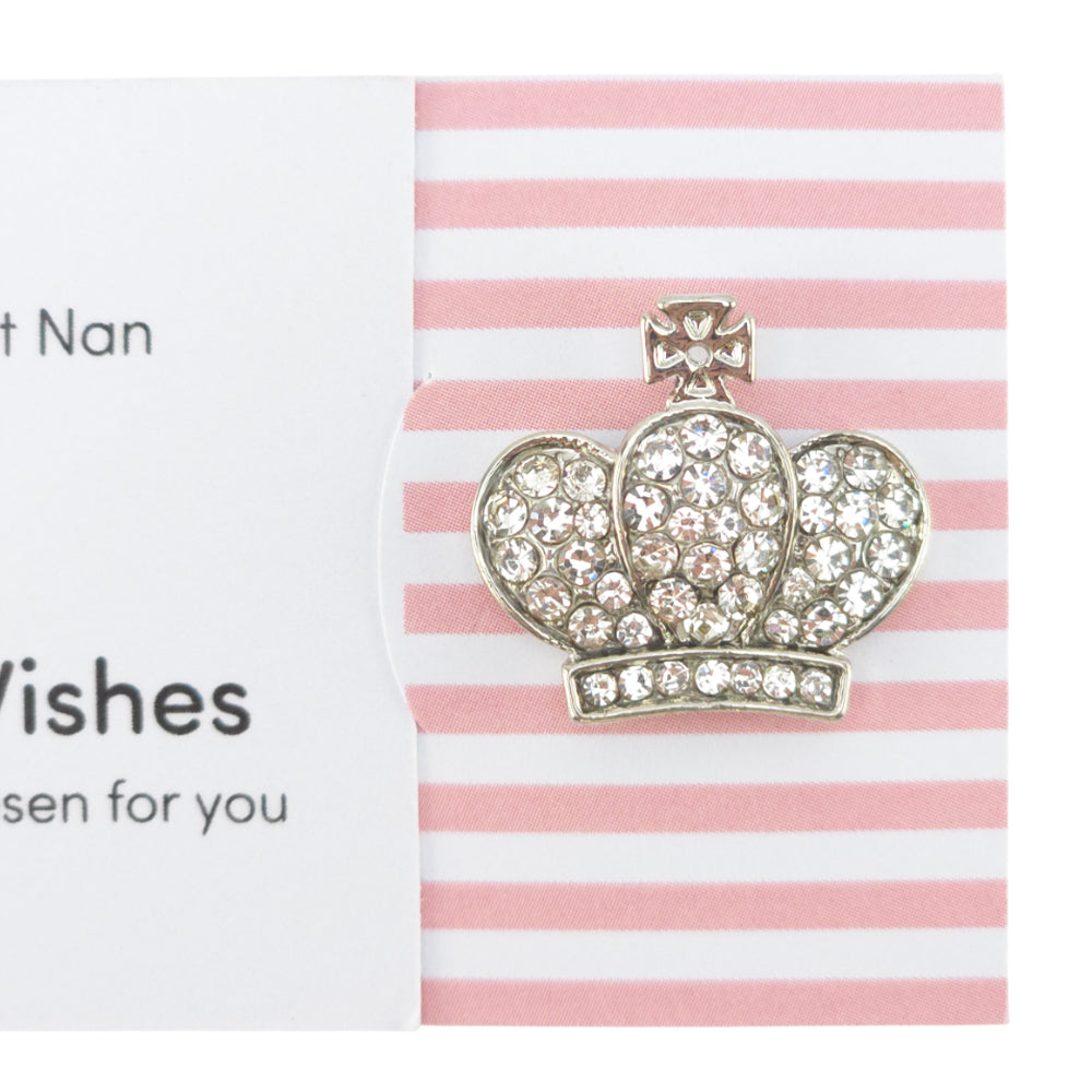 To The Best Nan | Diamante Crown | Button Wishes Sew On Token | Cracker Filler
