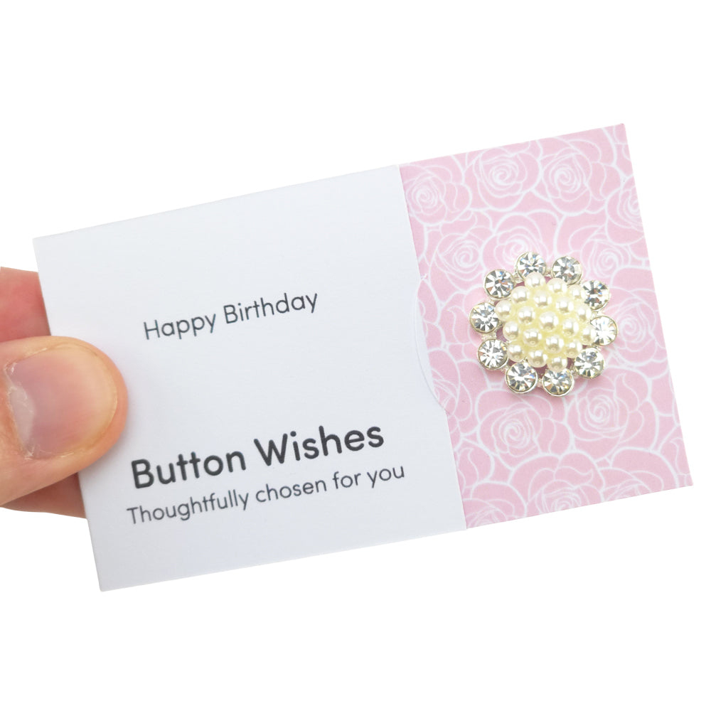 Happy Birthday | Button Wishes Sew On Token | Little Gift | Cracker Filler