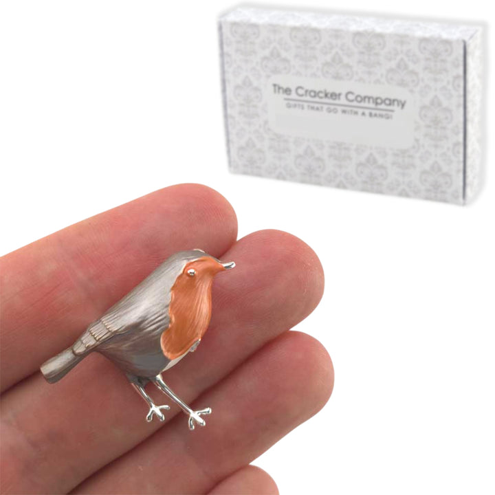 Large Red Robin | Silver Tone Brooch | Little Gift | Cracker Filler