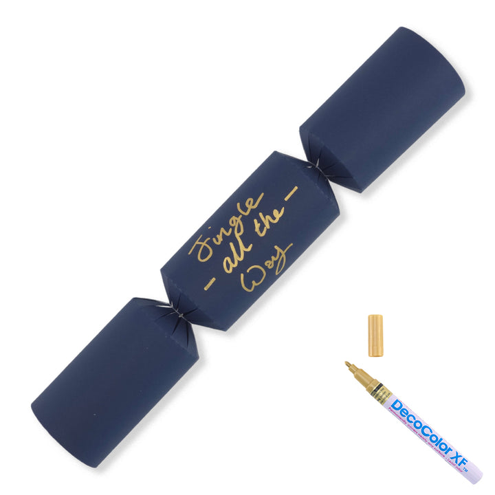 Navy Blue | 12 Personalise Your Own Crackers | Make &amp; Fill Your Own | With Pen