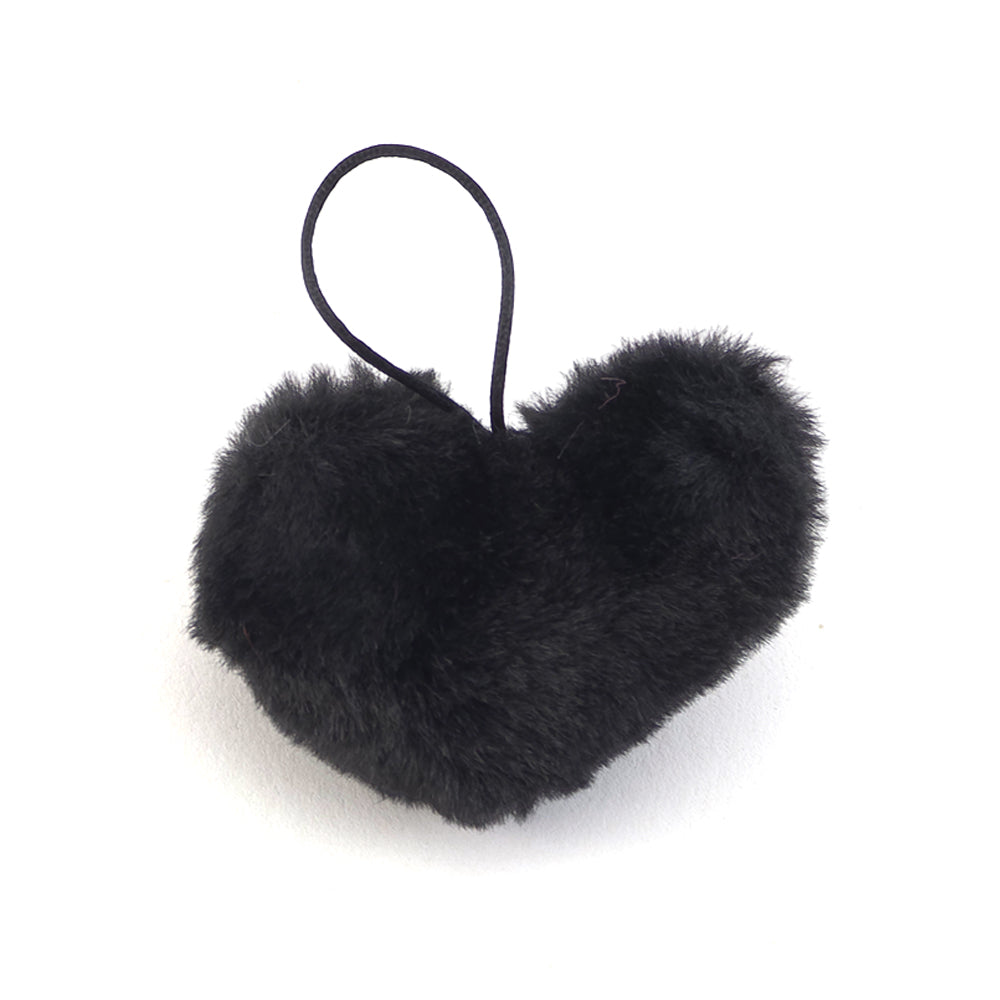 Hanging Faux Fur Pom Pom Heart | 6cm Wide | Little Gift | Cracker Filler