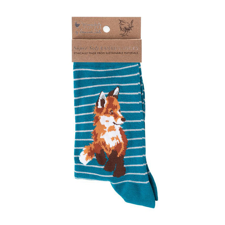 Cute Fox | Ladies Supersoft Bamboo Socks | One Size | Wrendale Designs