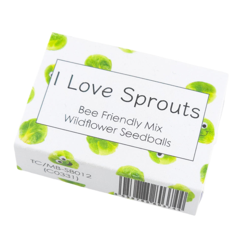 I Love Sprouts | 6 Seedball Matchbox | Bee Mix | Cracker Filler | Little Gift