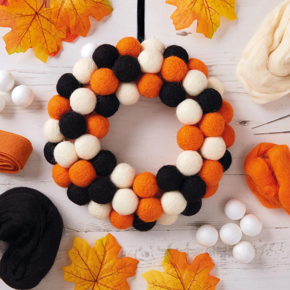 Needle Felt Wreath Kit | Halloween Wool Kit | Make Your Own Autumn Crafts
