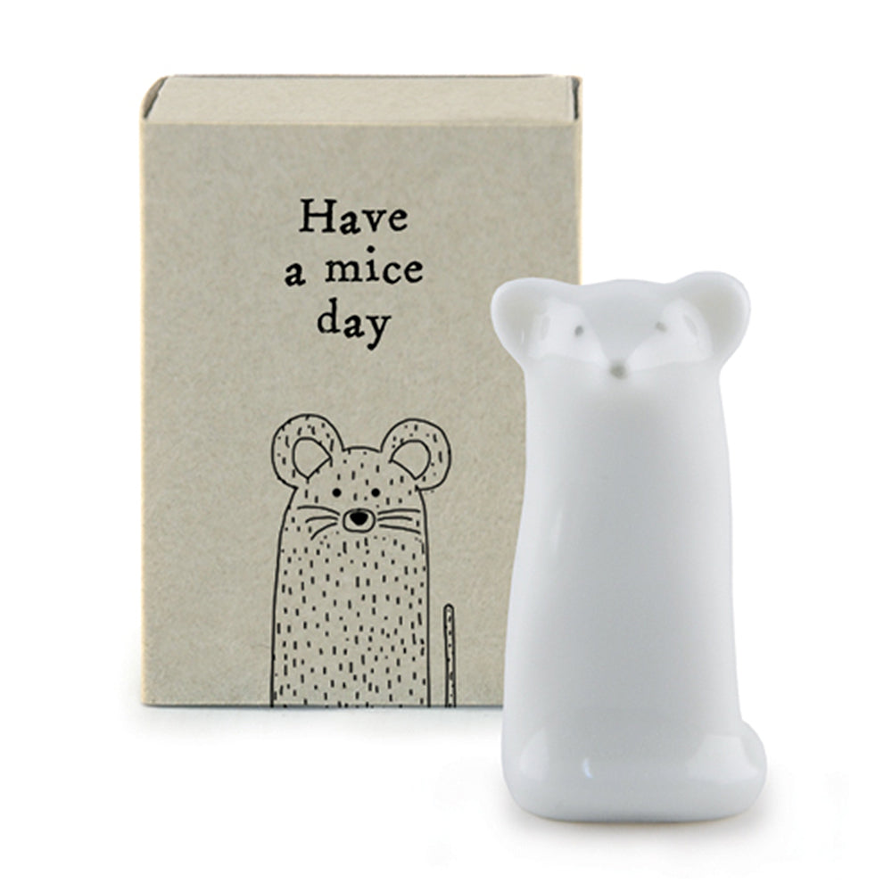 Have a Mice Day | Ceramic Mouse in a Matchbox | Cracker Filler | Little Gift
