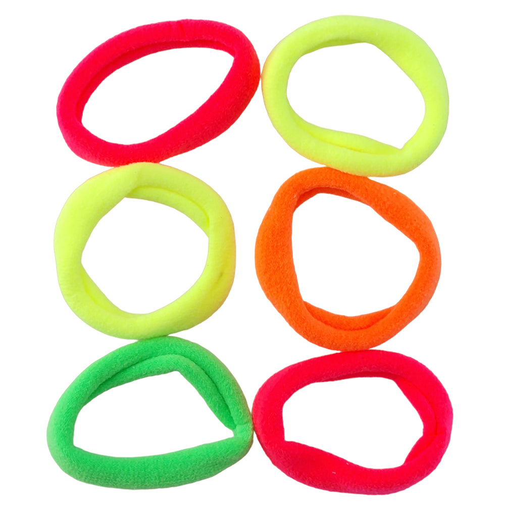 Neon | 6 Jersey Hair Elastics | Little Gift | Cracker Filler