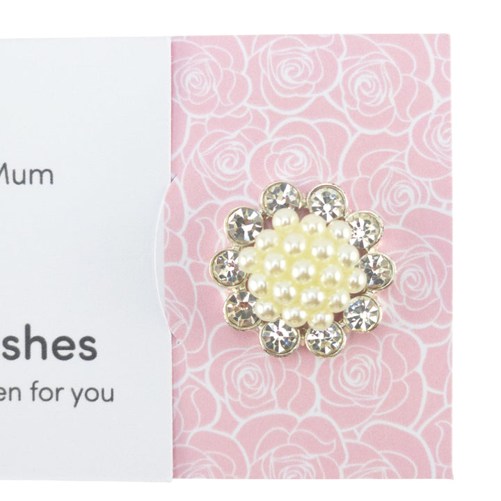 Thank You Mum | Diamante Flower | Button Wishes Sew On Token | Cracker Filler