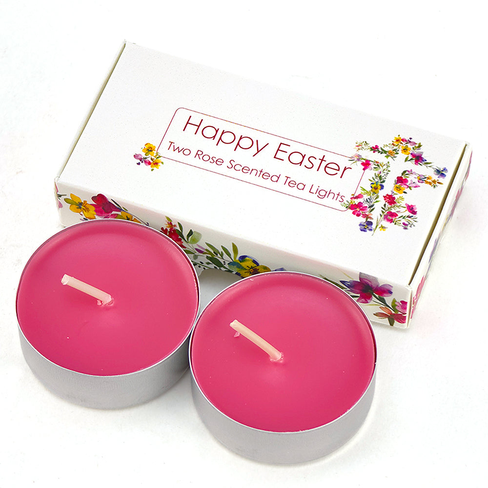 Christian Easter | Rose Scented Tealights | Little Gift | Cracker Filler