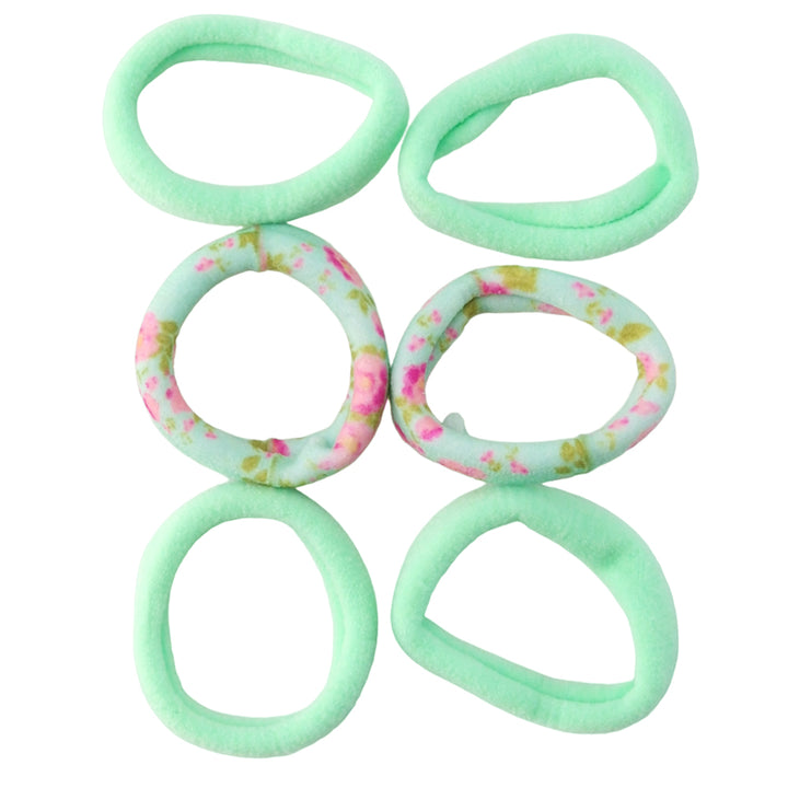 Pretty Florals | 6 Jersey Hair Elastics | Little Gift | Cracker Filler