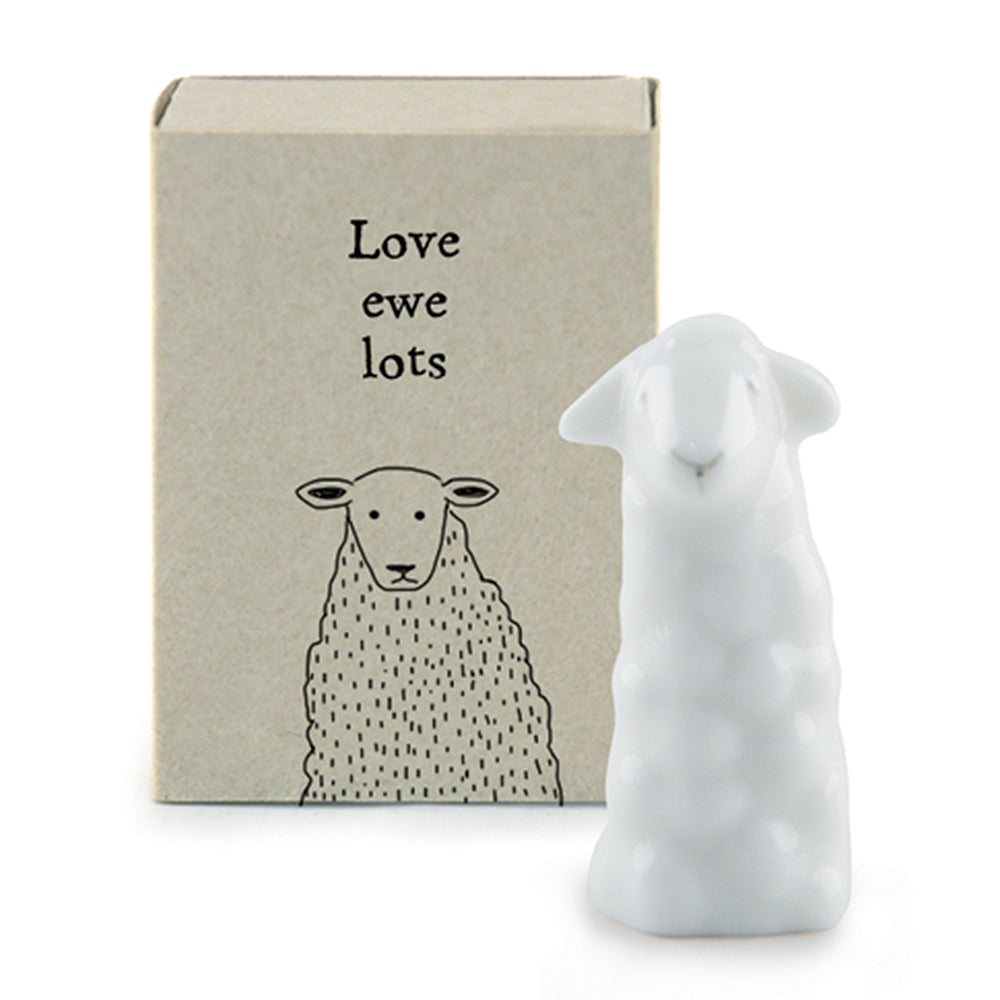 Love Ewe Lots | Ceramic Sheep in a Matchbox | Cracker Filler | Little Gift
