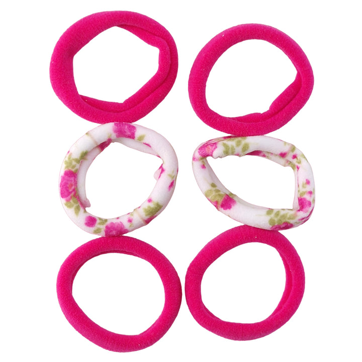 Pretty Florals | 6 Jersey Hair Elastics | Little Gift | Cracker Filler