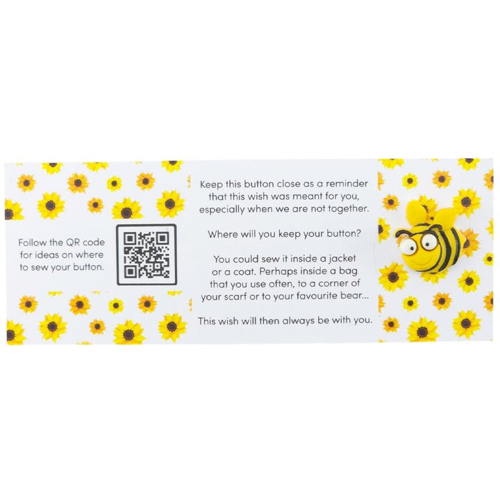 Bee Amazing | Button Wishes Sew On Token | Little Gift | Cracker Filler