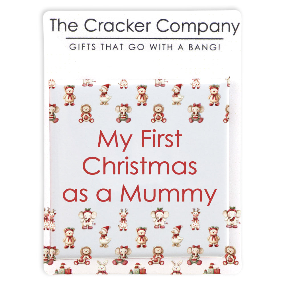My First Christmas as a Mummy | 38mm Square Pin Badge | Cracker Filler Gift