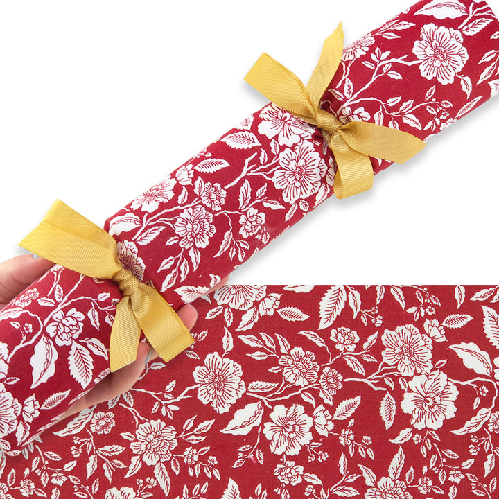 Red Christmas Roses | Reusable Fabric Cracker Set | Assemble &amp; Fill