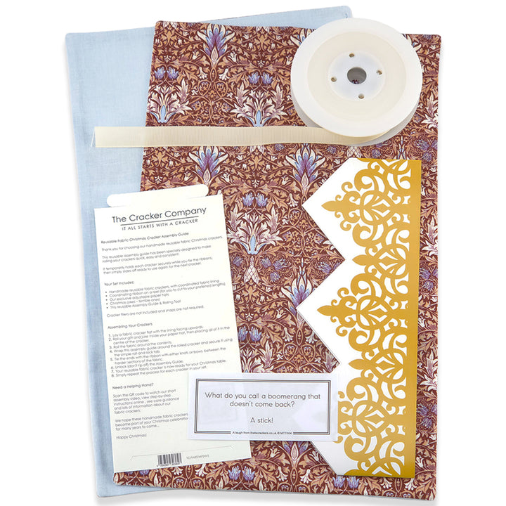 William Morris Snakeshead | Reusable Fabric Cracker Set | Assemble &amp; Fill
