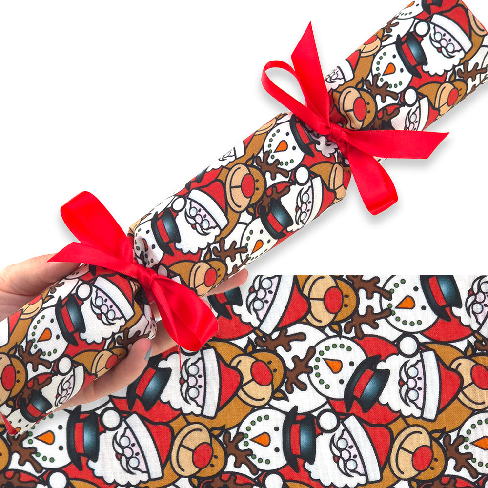 Christmas Character | Reusable Fabric Cracker Set | Assemble & Fill
