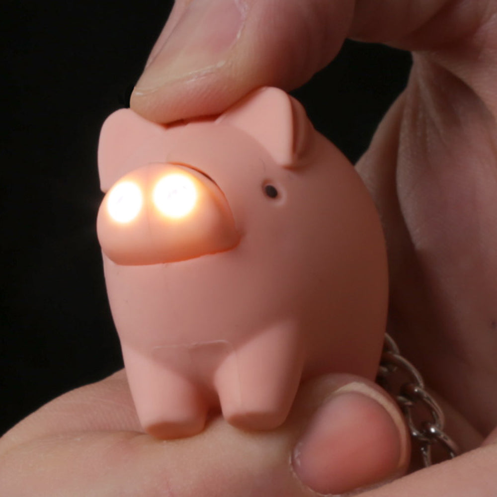Little Piggy Keyring | LED Torch & Oinking Sound | Mini Gift | Cracker Filler
