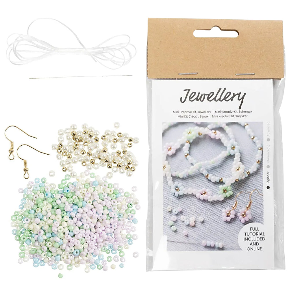 Mini Jewellery Craft Kit for Kids | Makes 3 Bracelets & Earring Pair