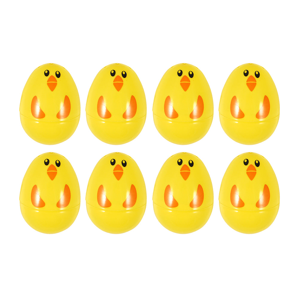 8Pk 5.5cm Yellow Easter Chick Fillable Plastic Eggs for Egg Hunts