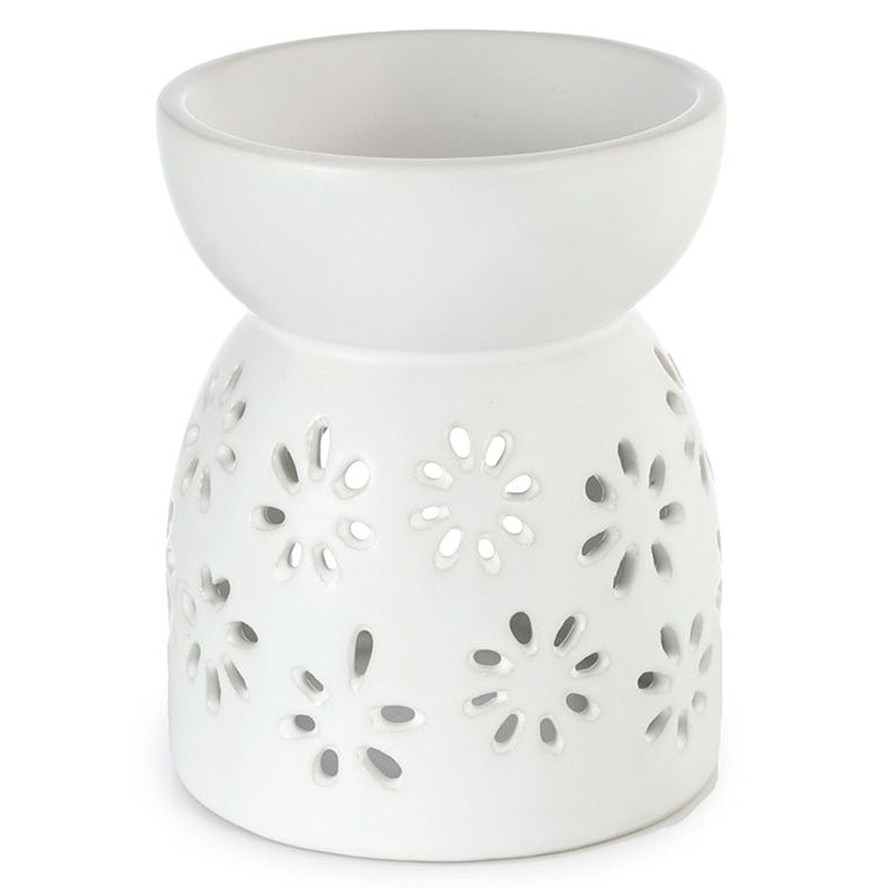 Pretty  Daisy Cut Out Ceramic Oil & Wax Burner | Mindfulness & Wellbeing Gift