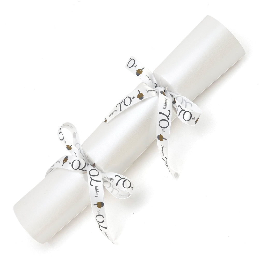 Milestone Birthday Complete Craft Kit &amp; Ribbon | 4 Standard Pearl White Crackers
