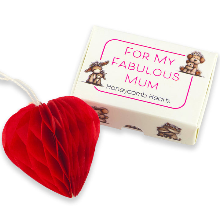 For My Fabulous Mum | Mini Honeycomb Hearts Trio | Little Gift | Cracker Filler