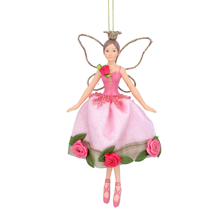 Single Afternoon Tea Rose Hanging Fairy Christmas Tree Decoration | Gisela Graham