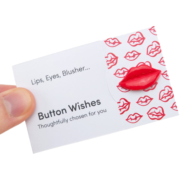 Lips, Eyes, Blusher | Button Wishes Sew On Token | Little Gift | Cracker Filler