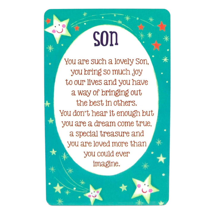 Lovely Son | Mini Keepsake Card &amp; Verse | Cracker Filler | Little Gift