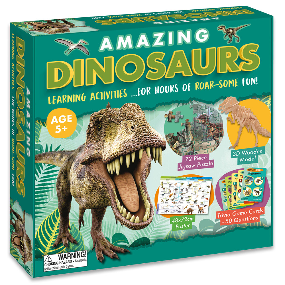 Amazing Dinosaurs | Learning Activities Set for Boys | Age 5+ | Ideal Gift - DAMAGED BOX