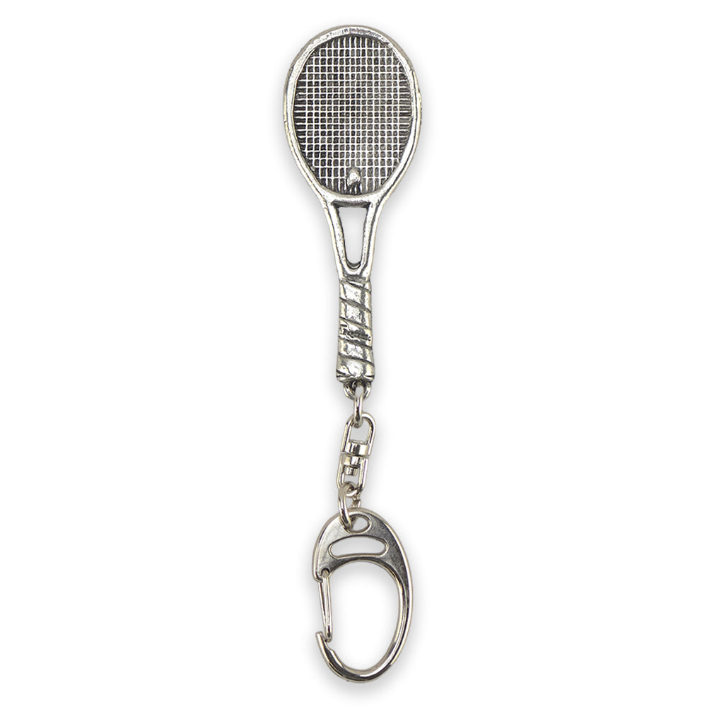Tennis Racket | Chunky English Pewter 3D Keyring | Little Gift | Cracker Filler