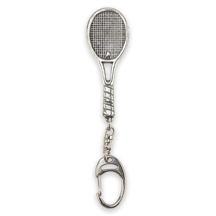 Tennis Racket | Chunky English Pewter 3D Keyring | Little Gift | Cracker Filler